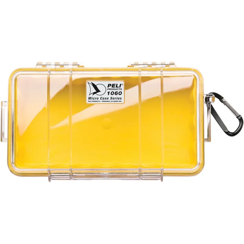 Peli 1060 Micro Case transparent/gul 21 × 10,8 × 5,7 cm Rabatt