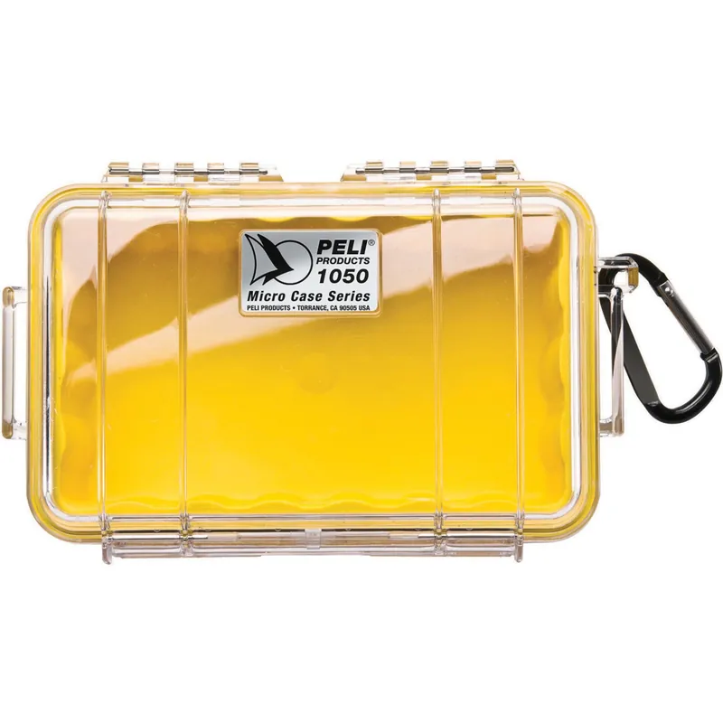 Nedsatt pris Peli 1050 Micro Case transparent/gul 16 × 9,3 × 7 cm