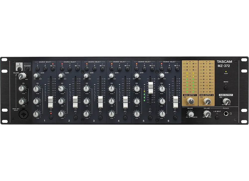 Tascam Rack mixer installation 7 input ch – 2-pair main out Fri frakt