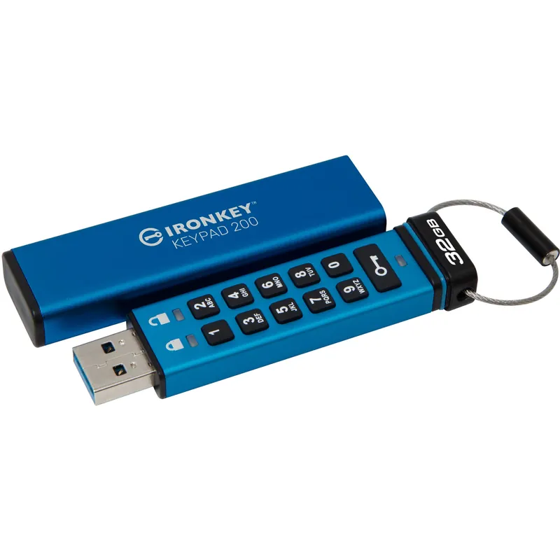 Kingston IronKey Keypad 200 32GB USB 3.2 Gen 1 Stick with Ha Rabatter