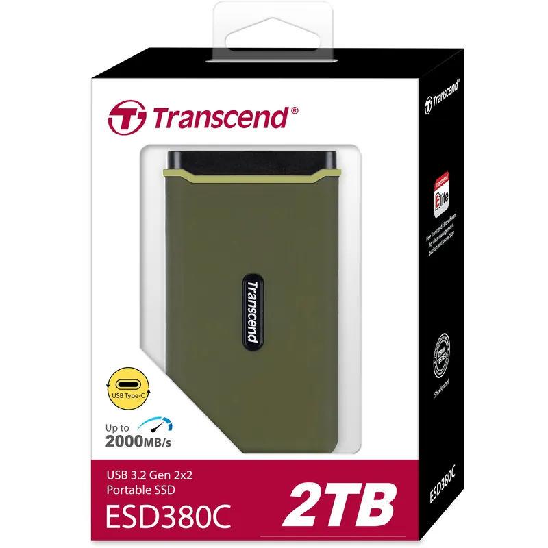 Transcend ESD380C USB 3.2 Gen 2 Type C 2TB External SSD Driv Endast idag