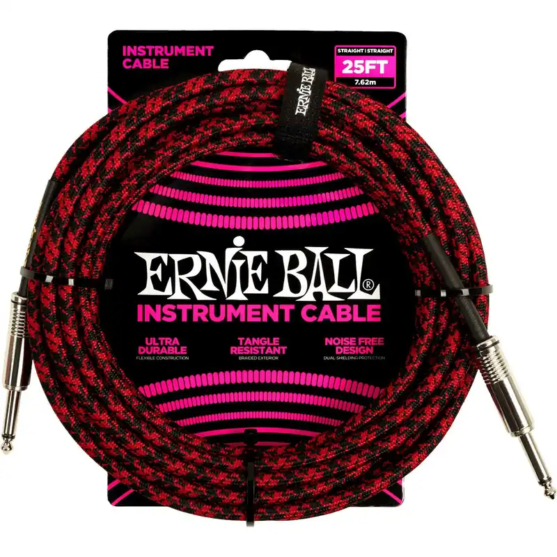 Ernie Ball 578901 Braided Instrument Cable, 7.6m (Red) Köp online
