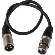 Hilec B01466 3-pin XLR-M to XLR-F Cable, 1.5m Rea