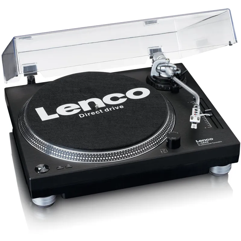 Beställ nu Lenco L-3809 Black Direct-Drive Turntable with USB/PC Encodi