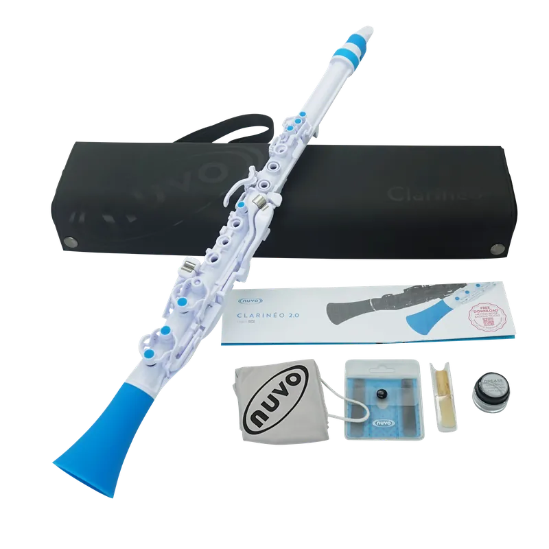 Nuvo Clarineo 2.0 Plastic C-Clarinet Pack (White/Blue) Lågt pris