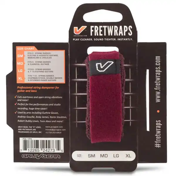 Kampanj Gruv Gear FretWraps HD Wine 1-Pack Burgundy – Large