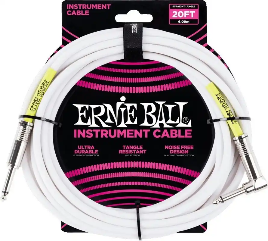 Bästa pris Ernie Ball 6047 - 6m Vit Instrumentkabel Tele/Tele